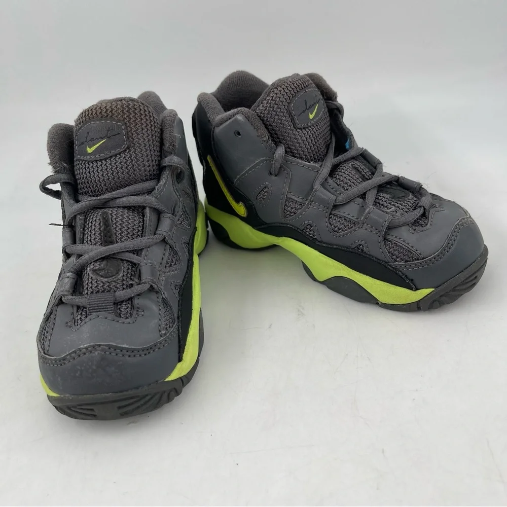 Nike Unisex Kid’s High Boots - Size 8C - Grey Yellow Sneakers Shoes